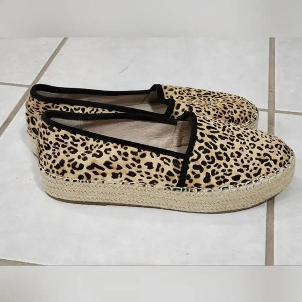 Gianni‎ Bini Leopard print Calf Hair Espadrille loafers Size 10